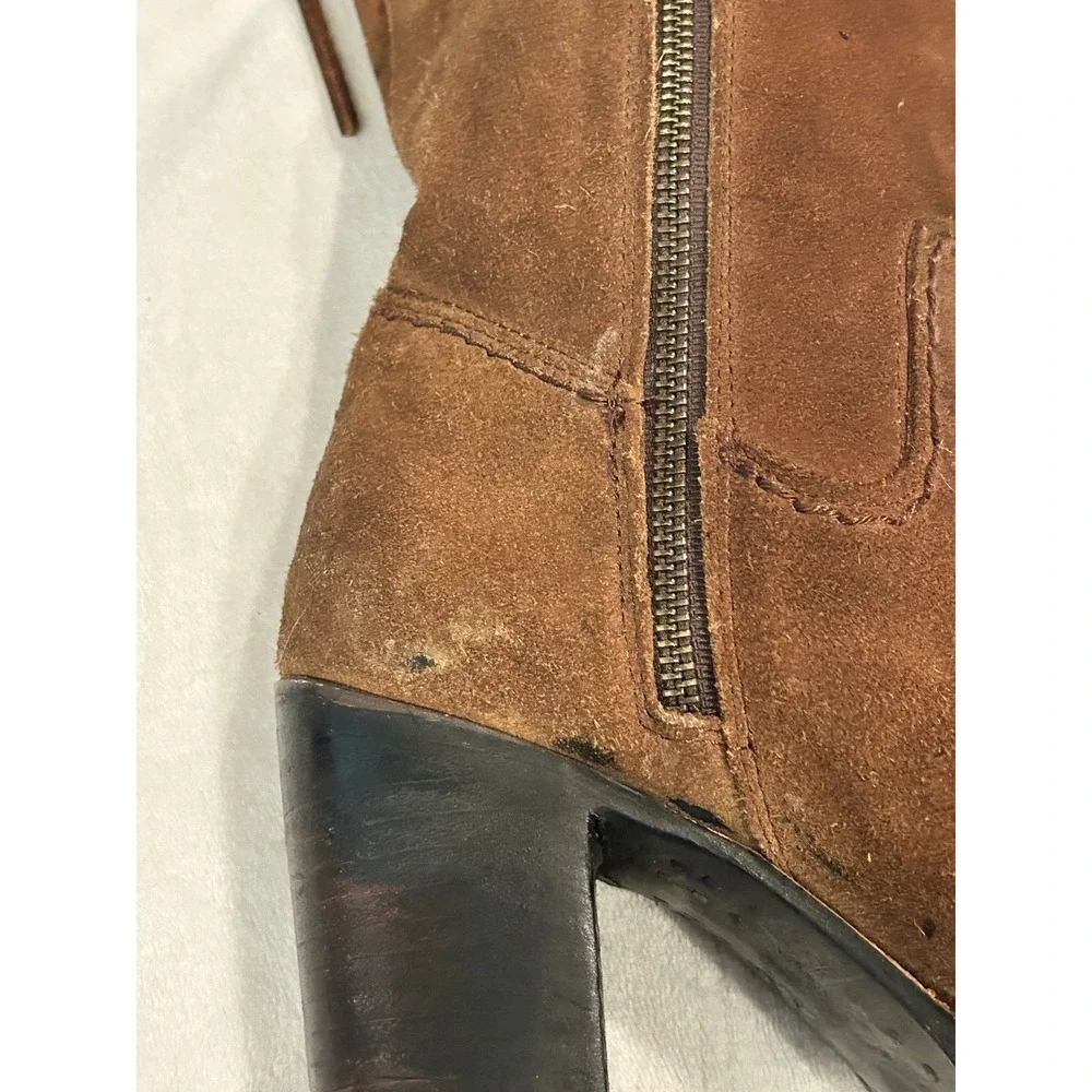 Freebird by Steven‎ Blain Boots Over The Knee Cognac Suede Leather Size